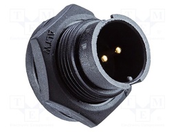 Socket; Connector: circular; size B; male; PIN: 3; bayonet; 10A; IP67