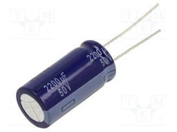 Capacitor: electrolytic; THT; 2200uF; 50VDC; Ø16x31.5mm; ±20%; M