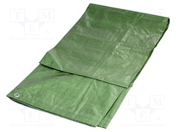 Tarpaulin; L: 3m; Width: 2m; green; with metal rings; 90g/m2; 6m2