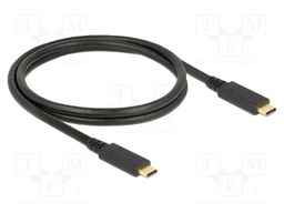 Cable; USB C plug,both sides; 1m; black; 26AWG,30AWG,32AWG; 5A