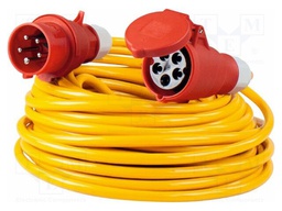 Extension lead; 5G1.5mm2; three-phase,with flap; Sockets: 1; PVC