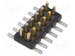 Connector: pin strips; male; PIN: 12; 1.27mm; gold flash; SMT; reel