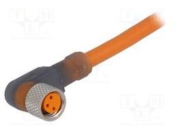 Connector: M8; 2m; female; PIN: 3; angled 90°; plug; PVC
