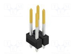 Connector: pin strips; pin header; male; PIN: 4; 2.54mm; THT; 2x2