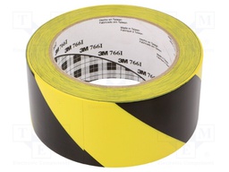 Tape: warning; W: 50mm; L: 33m; Colour: yellow-black; D: 0.127mm