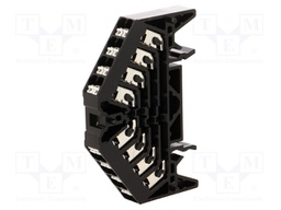Splice terminal: rail; 1.5mm2; ways: 4; terminals: 16; black; 250VAC