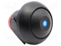 Switch: push-button; Pos: 2; SPST; 0.1A/50VDC; 0.125A/125VAC; black