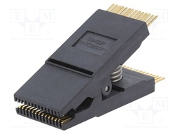 Test clip; PIN: 28; black; gold-plated; Application: SO,SOIC,SOJ