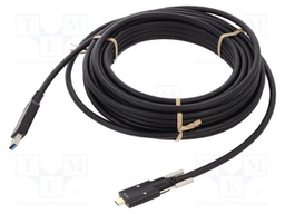 Cable; optical; USB A plug,USB C plug; 10m; black; 10Gbps; screw