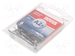 Mount.elem: rivet; 30pcs; L.rivet: 6mm; Rivet diam: 2.4mm