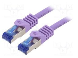 Patch cord; S/FTP; 6a; stranded; Cu; LSZH; violet; 3m; 26AWG
