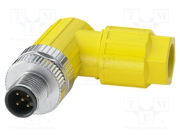Connector: M12; plug; PIN: 5; 48V; angled; IP65; push-lock; A code; 4A