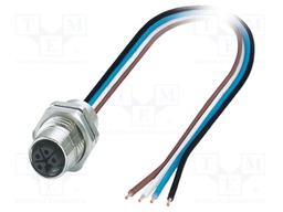 Connector: M12; socket; PIN: 4; female; 63V; straight; IP65; cables