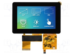 Display: TFT; 4.3"; 480x272; Illumin: LED; Dim: 120.38x79.2x5.1mm