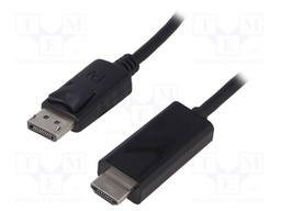 Cable; DisplayPort 1.2; DisplayPort plug,HDMI plug; 2m; black