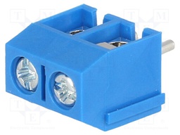 PCB terminal block; angled 90°; 5mm; ways: 2; on PCBs; 1.5mm2; 16A