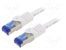 Patch cord; S/FTP; 6a; stranded; Cu; LSZH; white; 0.25m; 26AWG