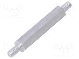 Screwed spacer sleeve; 35mm; Ext.thread: M4; hexagonal; aluminium