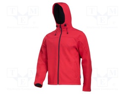 Soft-shell jacket; Size: XXXL; red; with a hood; 280g/m2