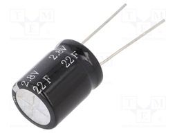 Capacitor: electrolytic; supercapacitor; 22F; 2.8VDC; ESR: 30mΩ