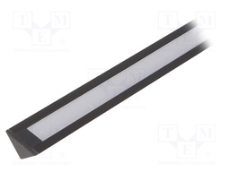 Profiles for LED modules; white; angular,recessed; black; L: 2m