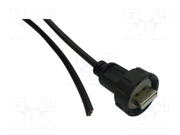 Cable; 1829mm; black; IP67; 28AWG; shielded
