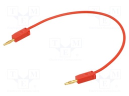 Test lead; 60VDC; 30VAC; 10A; banana plug 2mm,both sides; red