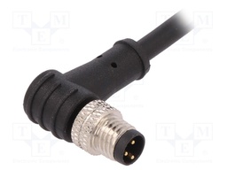 Connector: M8; male; PIN: 3; angled; with strain relief,with lead