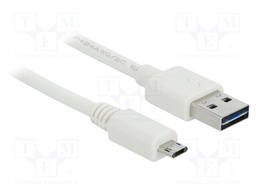 Cable; USB 2.0; gold-plated; 0.2m; white; 24AWG,32AWG; 480Mbps