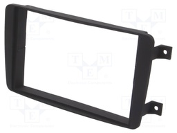 Radio mounting frame; Mercedes; 2 DIN; black/rubber-touch