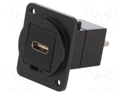 Adapter; USB C socket-front,USB C plug-back; FT; USB-C; metal