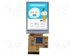 Display: TFT; 2.8"; 240x320; Illumin: LED; 8MBFLASH; RGB; 300cd/m2