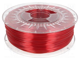 Filament: PET-G; 1.75mm; red (ruby),transparent; 220÷250°C; 1kg