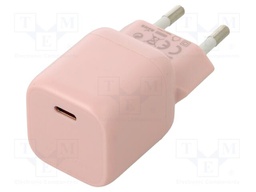 Power supply: switching; mains,plug-in; 5÷20VDC; 30W; pink; 3A