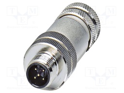 Connector: M12; plug; PIN: 5; 48V; straight; IP67; screw terminal
