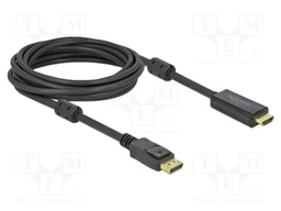 Cable; DisplayPort plug,HDMI plug; Len: 5m; black; 28AWG; black