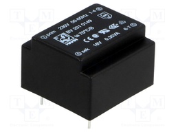 Transformer: encapsulated; 0.35VA; 230VAC; 18V; 19mA; Mounting: PCB