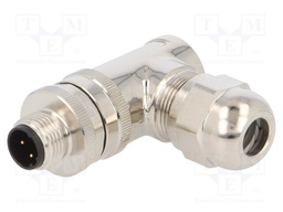 Plug; M12; PIN: 4; male; D code-Ethernet; for cable; screw terminal
