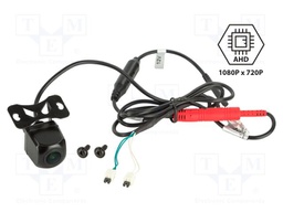 Rear view camera; 170°; black; 12VDC,24VDC; Kit: camera; screw