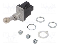 Switch: toggle; Pos: 2; SPDT; ON-ON; 6A/230VAC; 15A/28VDC; -65÷71°C