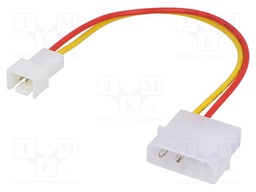 Cable: mains; 5V 3pin male,Molex male; 0.15m