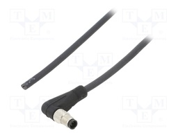 Connector: M5; plug; male; cables; for cable; PIN: 3; 1A; angled 90°