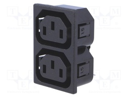 Connector: AC supply; splitter; 10A; 250VAC; IEC 60320; C13 (F)