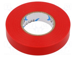 Tape: electrical insulating; W: 15mm; L: 25m; Thk: 0.15mm; red; 200%