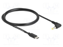 Cable; USB C plug,DC 4,0/1,7 plug; angled,straight; black; 1.5m