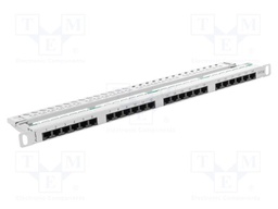 Patch panel; white; Number of ports: 24; Cat: 5e; RJ45 socket x24
