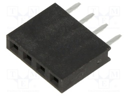 PCB Receptacle, Board-to-Board, 2.54 mm, 1 Rows, 4 Contacts, Through Hole Mount, M20 Series