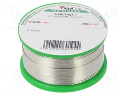 Soldering wire; Sn96,3Ag3,7; 0.7mm; 0.25kg; lead free; 3%