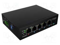 Switch Ethernet; PnP,LED status indicator,PoE (PoE); black