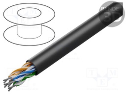 Wire; U/UTP; industrial Ethernet,outdoor; 5e; stranded; Cu; black